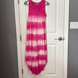 GAP Vibrant Pink tie dye maxi dress